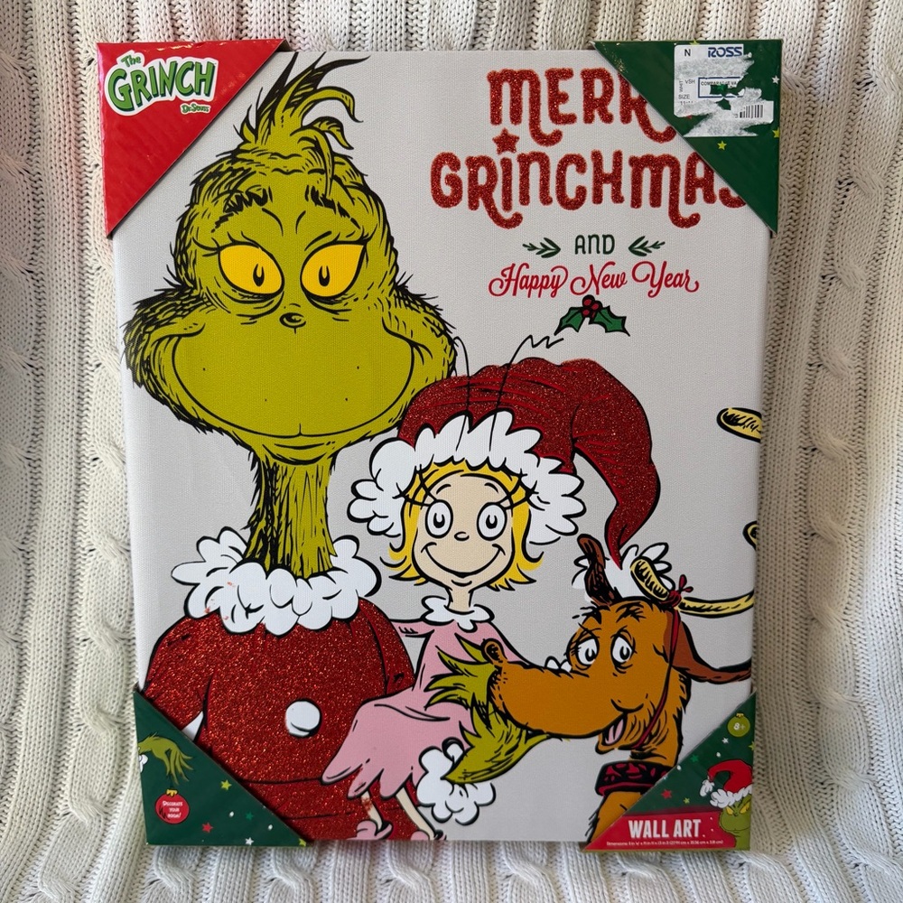 Grinch Canvas Wall Art 11x14 NEW Grinchy Grinchmas Decorations Decor Cindy Lou